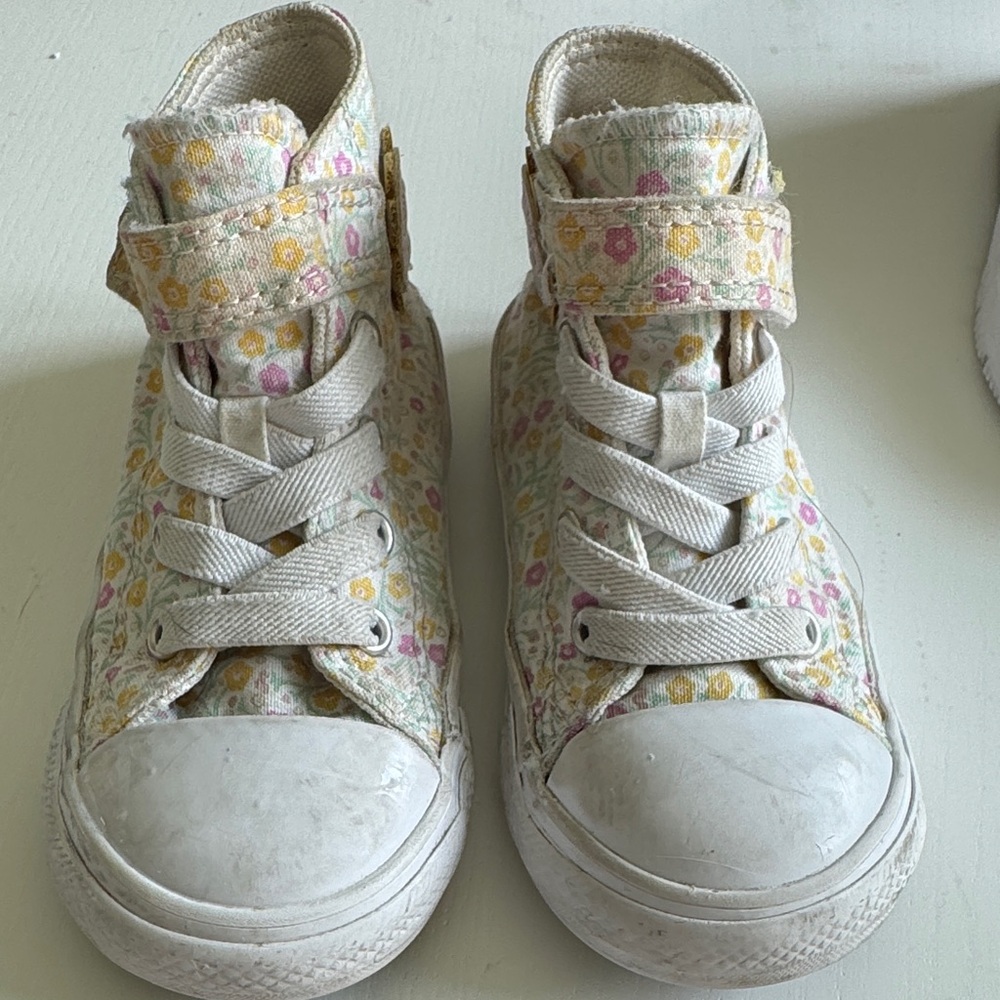 Kids Floral High-Top Sneakers